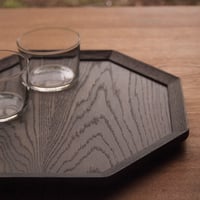八角の卓上膳　ナラの鉄媒染仕上げ/トレー/お盆/お膳