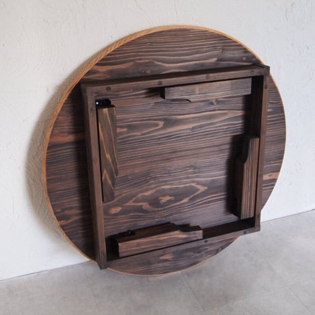 ちゃぶ台【折れ脚金具仕様】/スギ　チギリ入り　Φ80cm