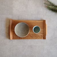 一枚板トレー（タモ・片耳）／お膳・テーブルマット