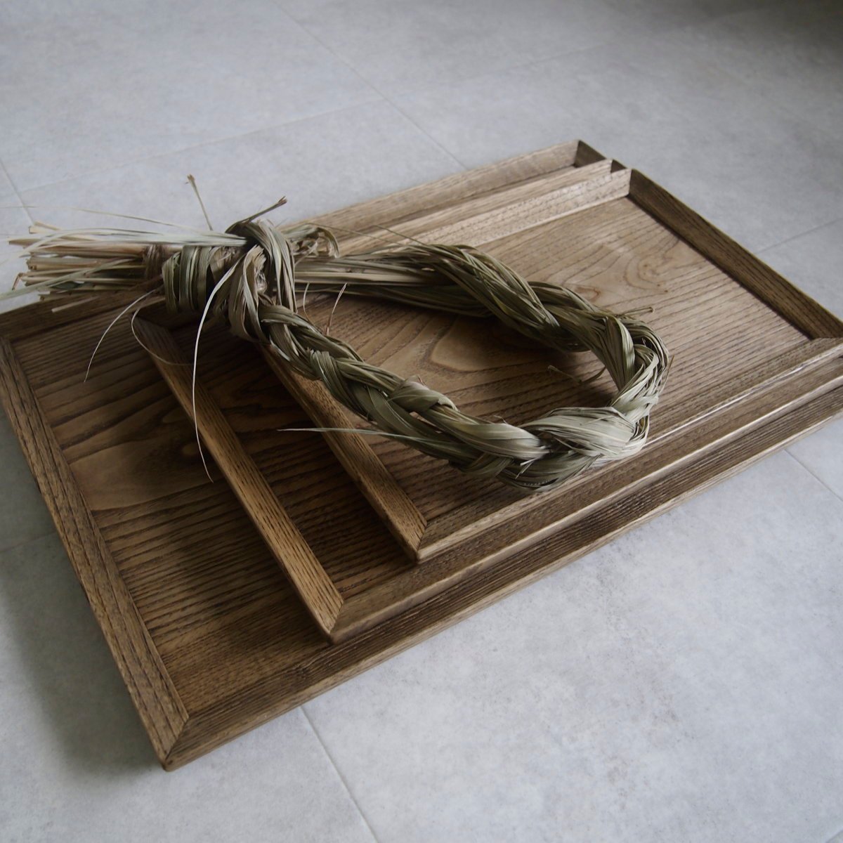 卓上膳 クリ Lサイズ《クリア/古材色》/トレー/お盆 | キグラシ家具