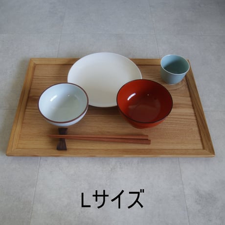 卓上膳　クリ　Lサイズ《クリア/古材色》/トレー/お盆