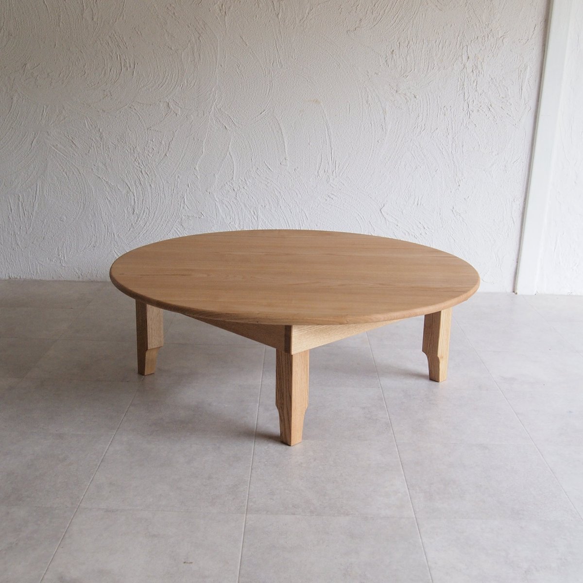 受注生産品』丸ちゃぶ台【折れ脚金具仕様】Φ80cm/Φ90cm クリ クリア