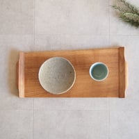 一枚板トレー（タモ・片耳）／お膳・テーブルマット
