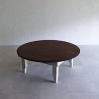 ちゃぶ台【折れ脚金具仕様】約Φ80cm白塗り脚/シャビーシック/ナチュラルカントリー