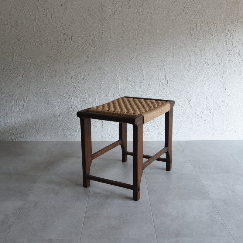 ヴィンテージ スツール ヘリンボーン柄 4本脚 ヴィンテージ スツール