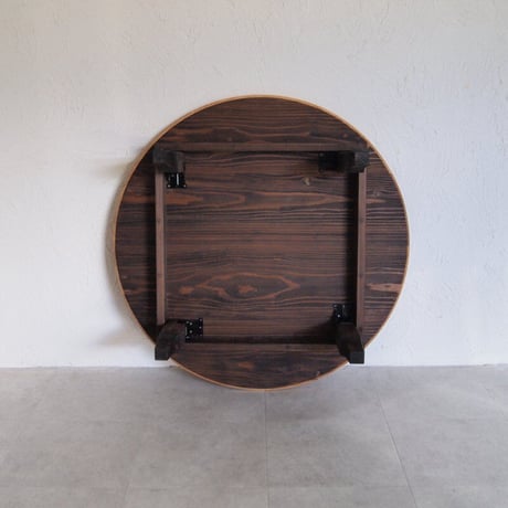 ちゃぶ台【折れ脚金具仕様】/スギ　チギリ入り　Φ80cm