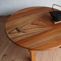 天板に古材を使用したケヤキのちゃぶ台