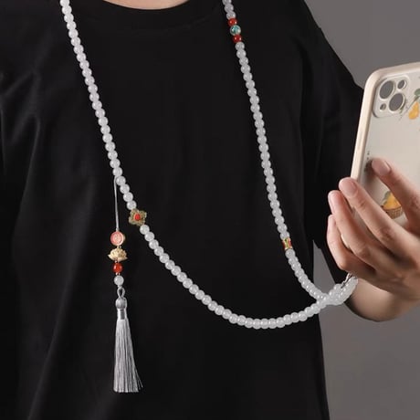 銀琉璃 × 中華風スマホチェーン