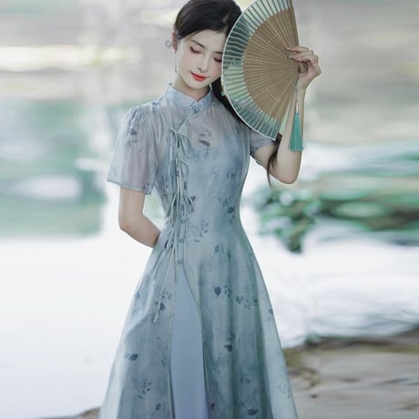 湖蘭 × 漢服風ワンピ