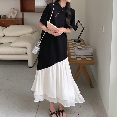 中華ワンピ × シフォンレイヤー