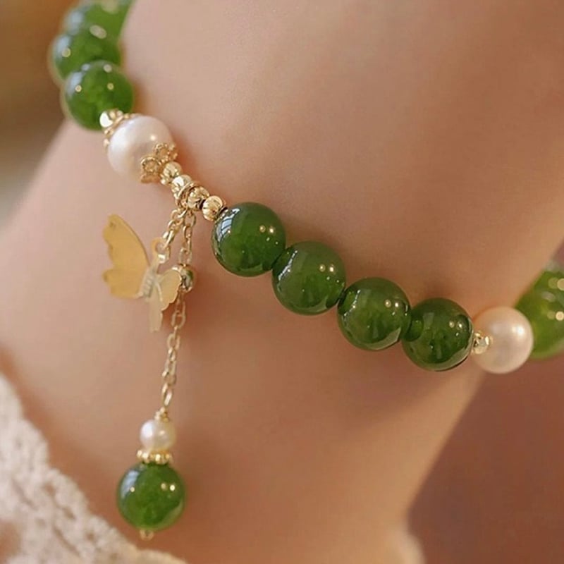 蝶モチーフ クリスタル ブレスレット