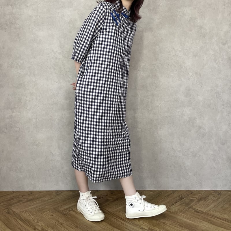 ギンガムチェック × 紺青ボタン | Jmei