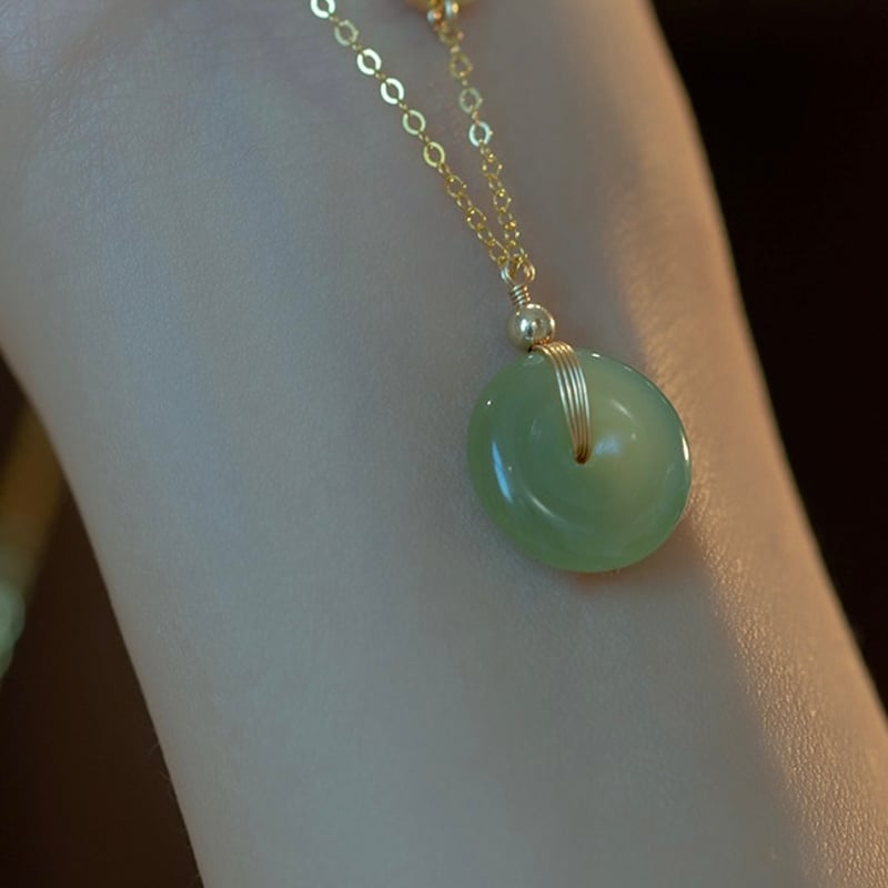 和田玉のネックレス 0203188 ラスト 天然和田玉ネックレス9.5ミリ45