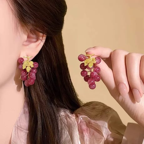 葡萄 × 中華風ピアス