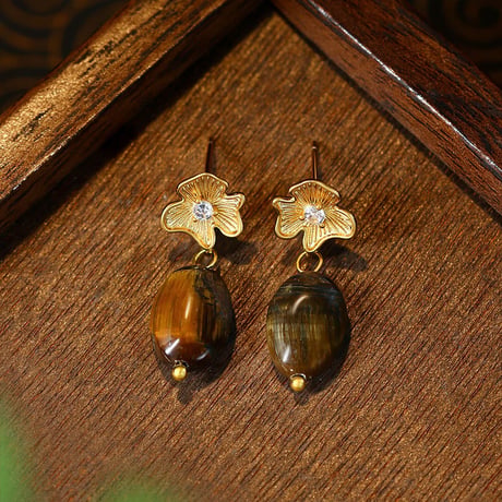 銀杏 × 中華風ピアス