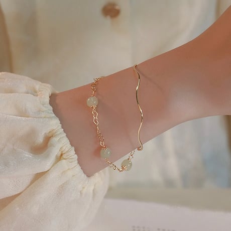 明玉 × 和田玉ブレスレット