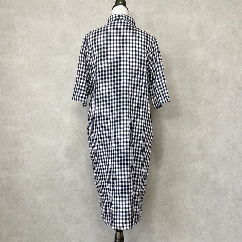 ギンガムチェック × 紺青ボタン | Jmei ギンガムチェック × 紺青ボタン | Jmei