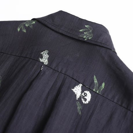 花柄刺繍シアーシャツ