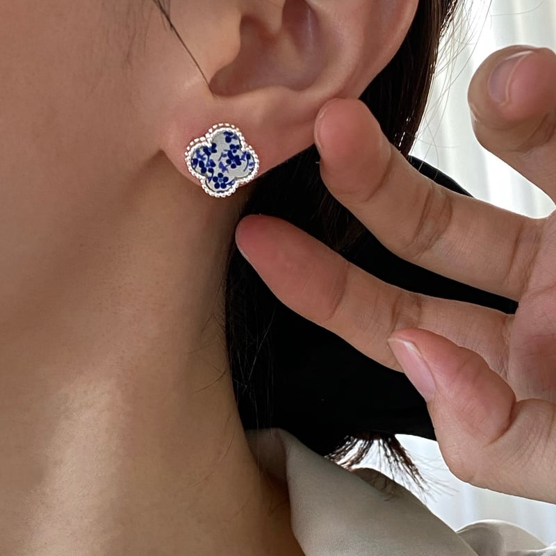 藍陶 × 中華風ピアス | Jmei