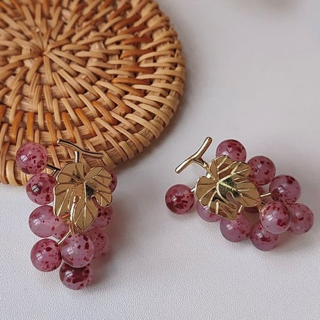 葡萄 × 中華風ピアス