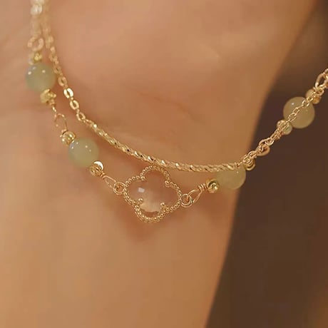 四葉 × 和田玉ブレスレット