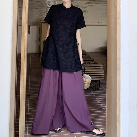 ゆったりサテンセットアップ