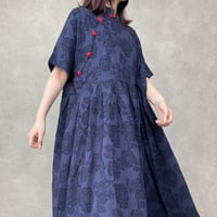フラワープリント × 唐紅ボタン