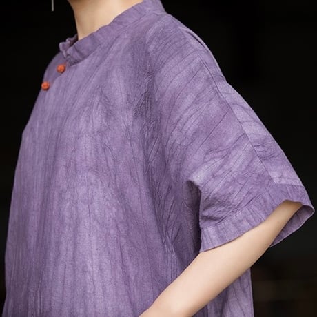手染め風チャイナワンピース × 紫