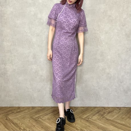 ベロアレース × 藤パープル