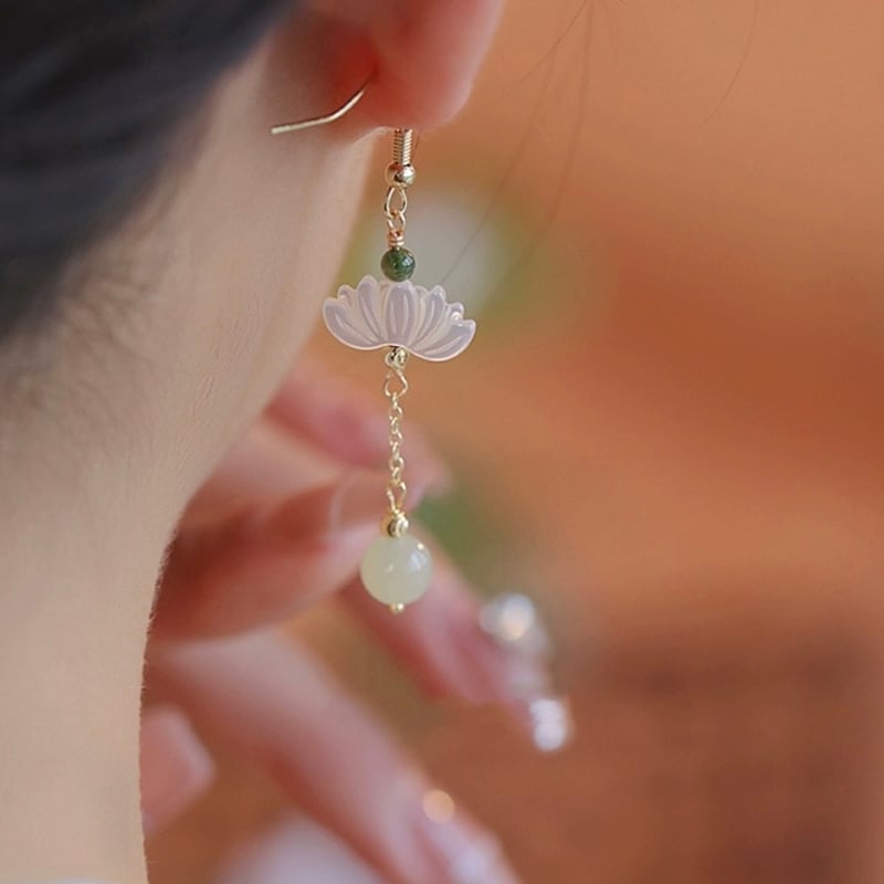 枝垂蓮 × 和田玉ピアス/イヤリング | Jmei