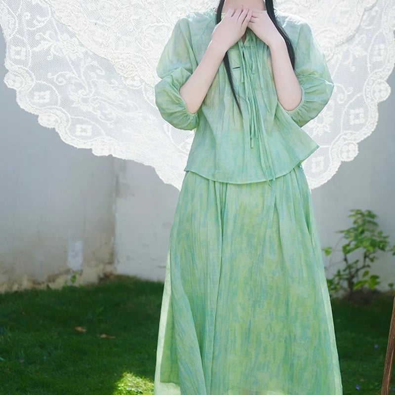 緑翠 × チャイナ風セットアップ | Jmei