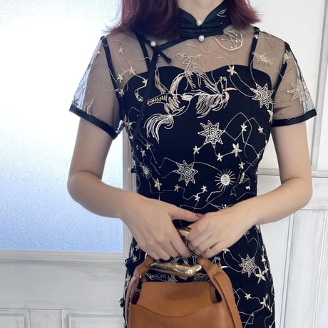 【販売終了】シースルーブラック × 星座パターン