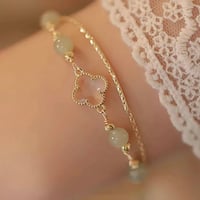 四葉 × 和田玉ブレスレット