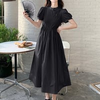 クラシックフレアワンピース × ブラック