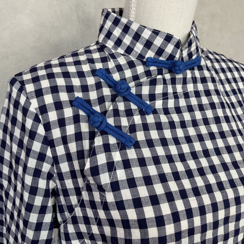 ギンガムチェック × 紺青ボタン | Jmei