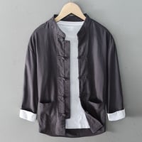 【メンズ】中華師範風シャツ × グレー