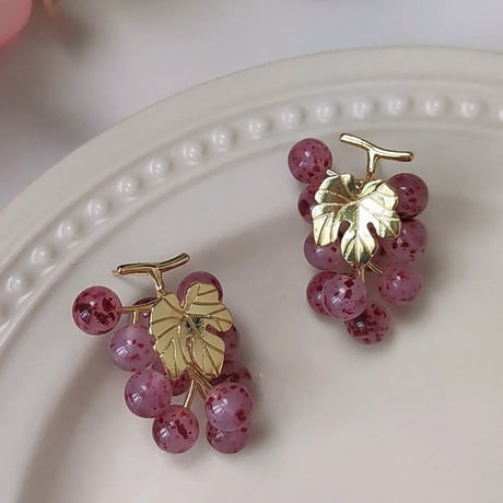 葡萄 × 中華風ピアス