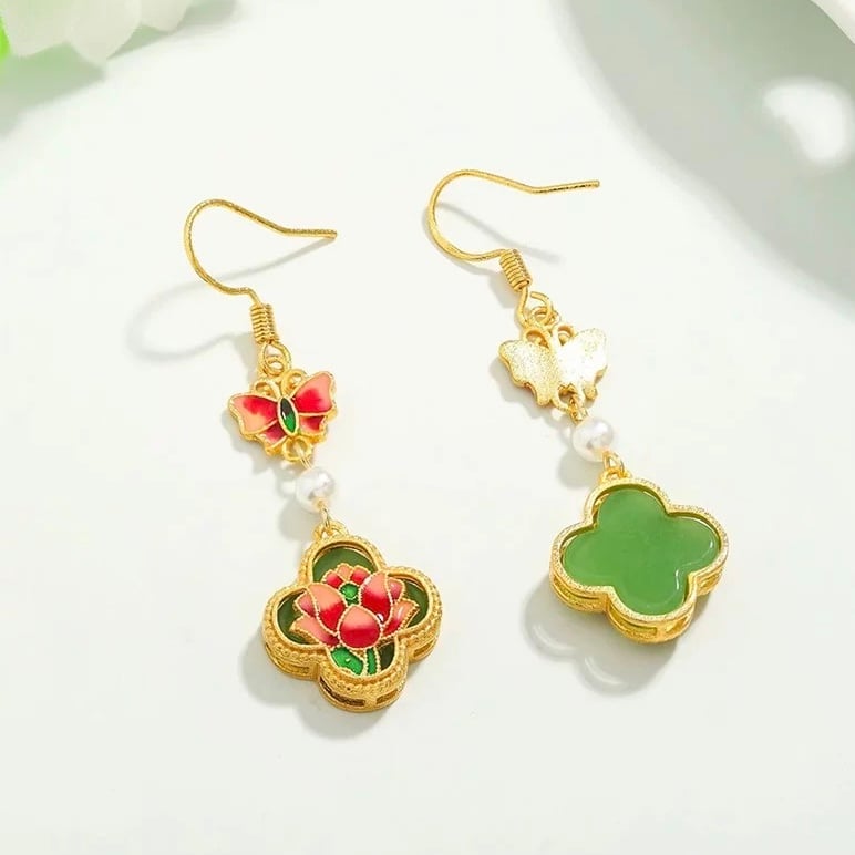 蓮蝶 × 中華風ピアス | Jmei