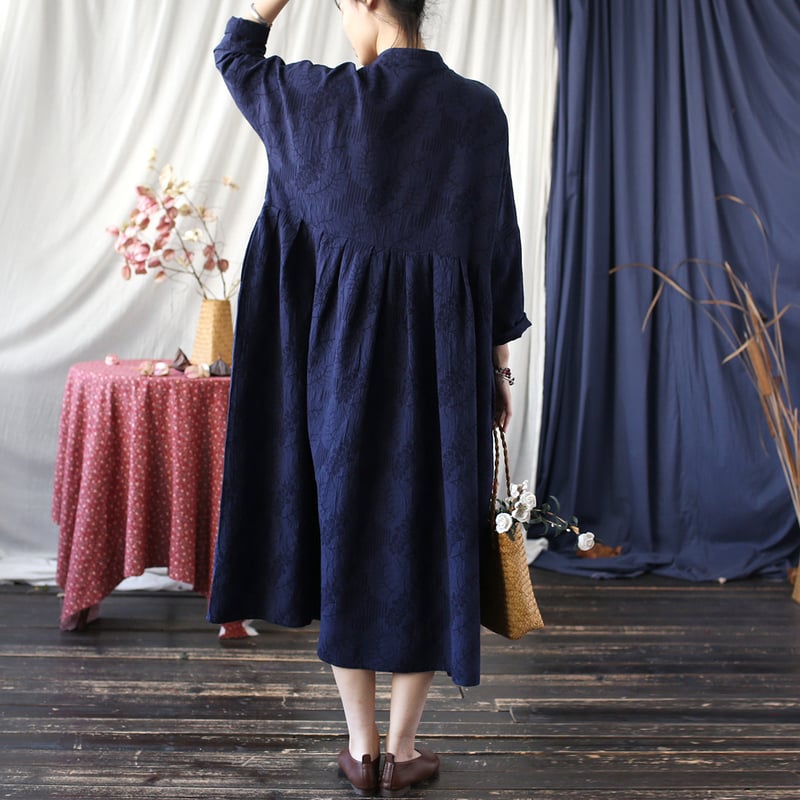 ワンピース nya ゆったり中華ワンピ × 藍嵐 | Jmei