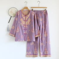 紫福 × 中華風寝巻き