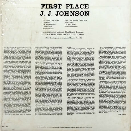 【LP】 J.J.Johnson / First Place