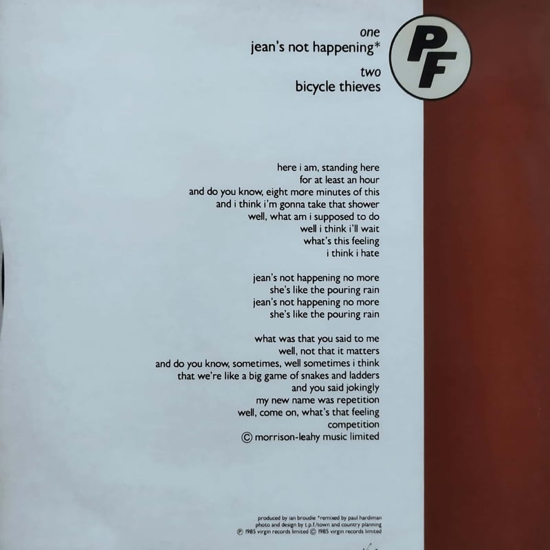 12】The Pale Fountains / Jean's Not Happening |