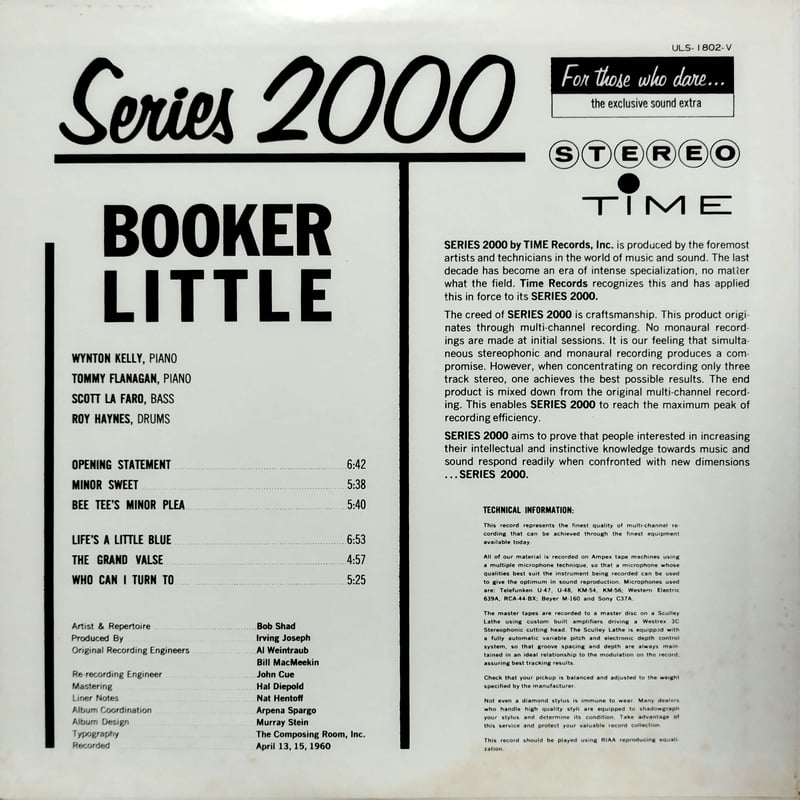 LP】 Booker Little / Time | MeraMera Records