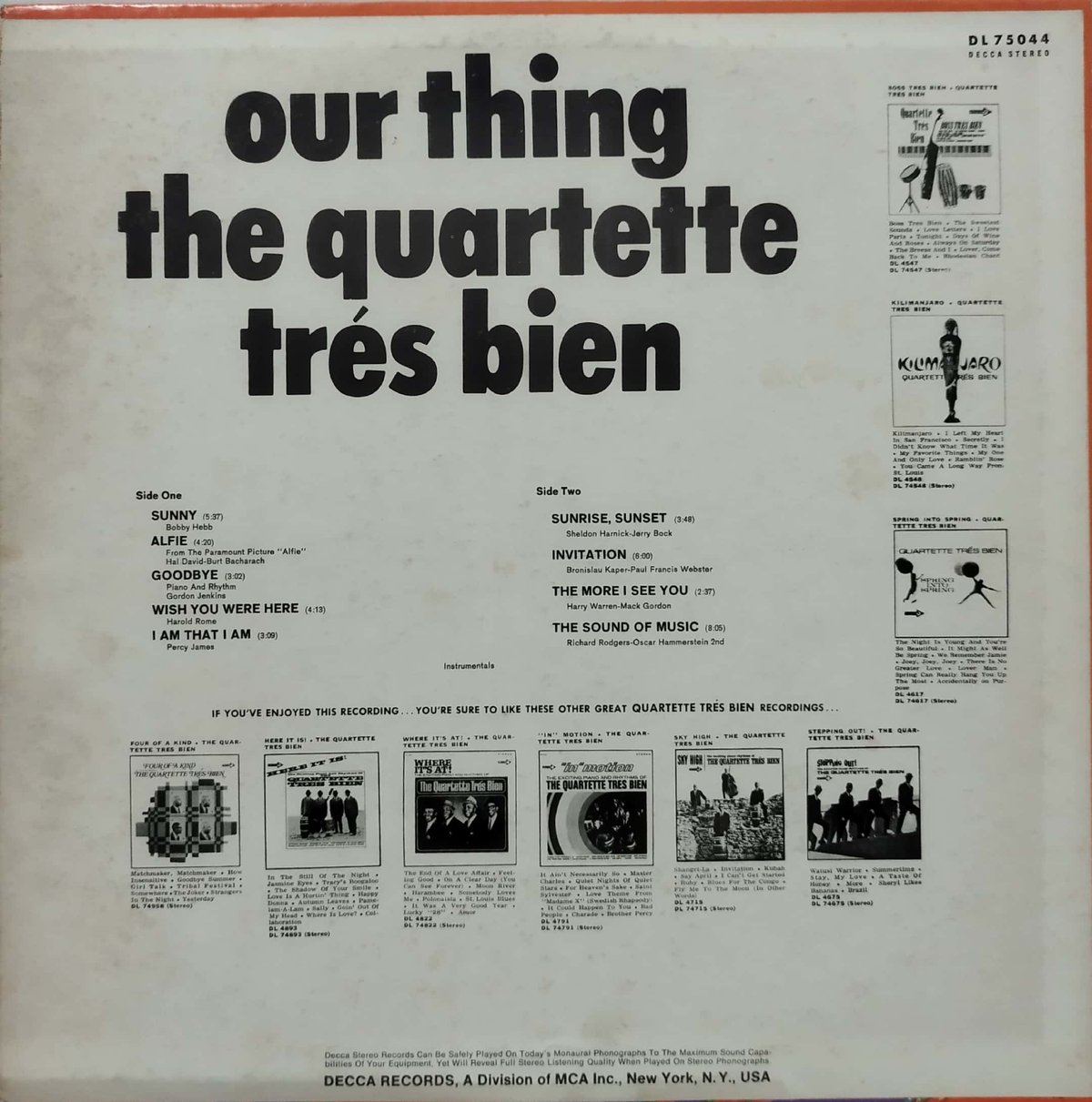 LP】The Quartette Tres Bien / Our Thing | MeraM