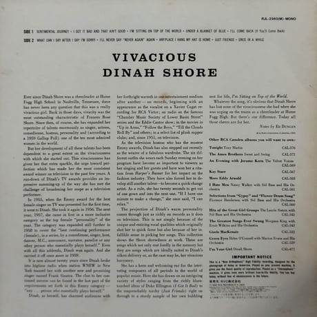 【LP】 Dinah Shore / Vivacious