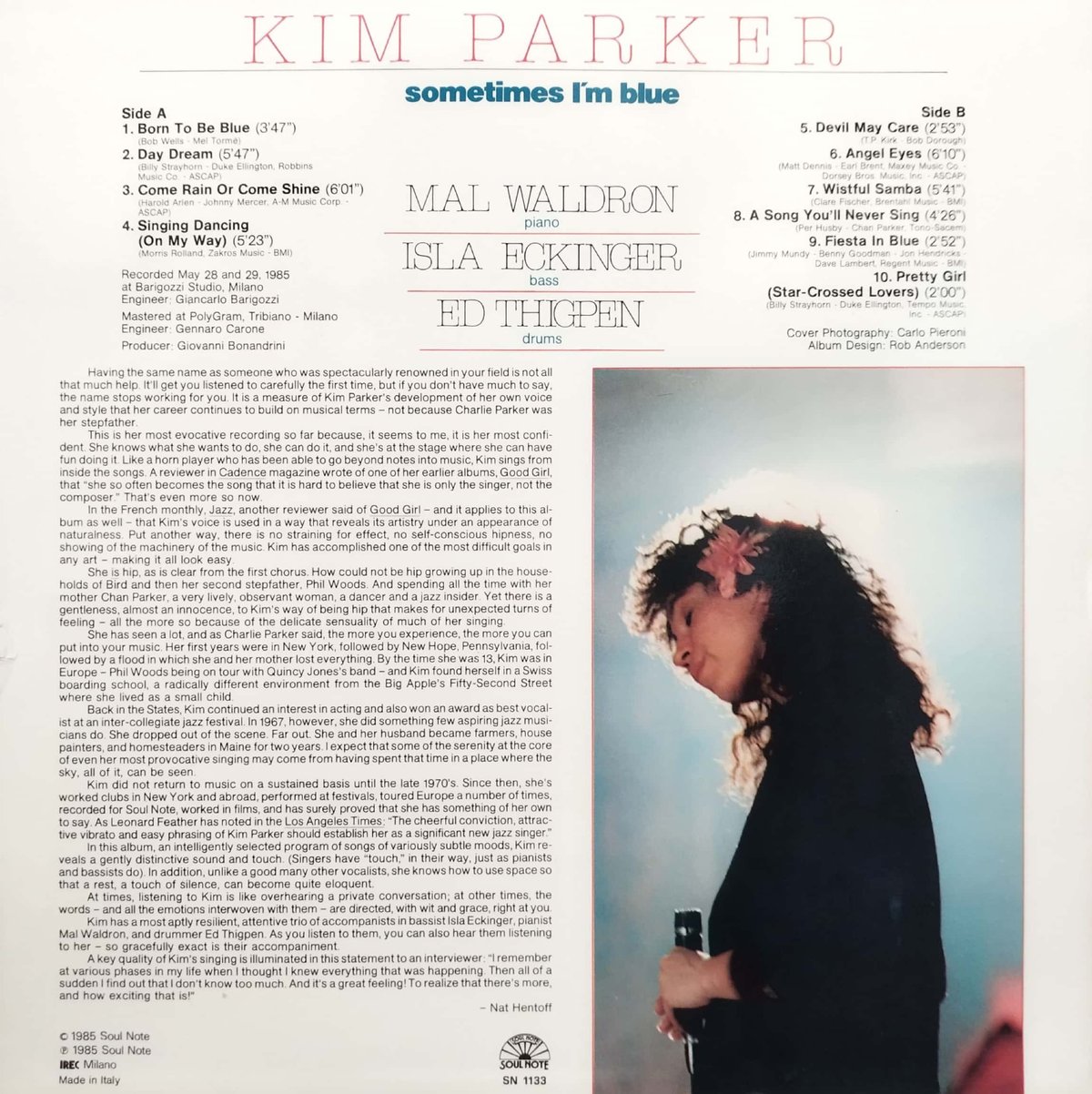 未使用 Kim Parker - Sometimes I'm Blue / LP Kim Parker LP Sometimes I'm Blue Soul Note MINT | eBay