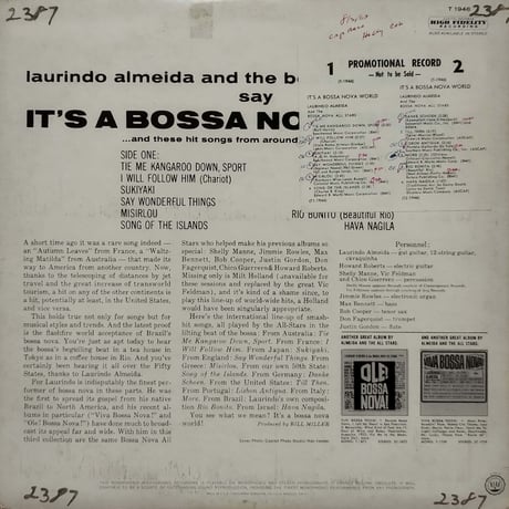 【LP】Laurindo Almeida & The Bossa Nova All Stars / It's a Bossa Nova World