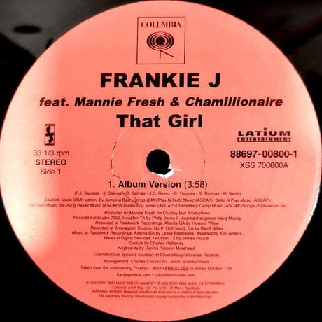 【12】 Frankie J  feat. MANNIE FRESH & CHAMILLIONAIRE / That Girl