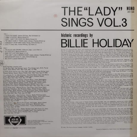 【LP】 Billie Holiday / The Lady Sings Vol 3