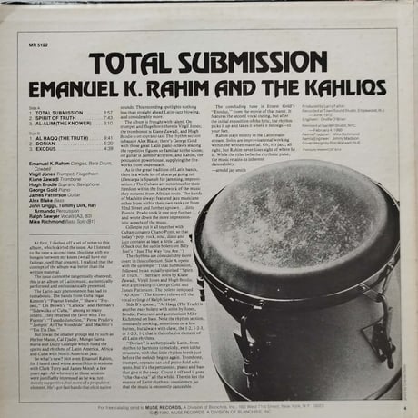 【LP】Emanuel K . Rahim And The Kahliqs / Total Submission